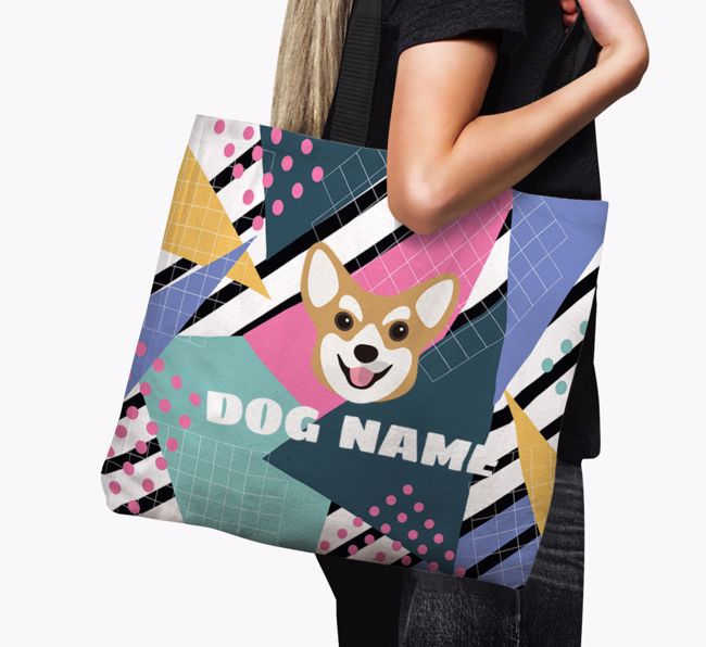 Retro Pattern: Personalized {breedFullName} Canvas Bag